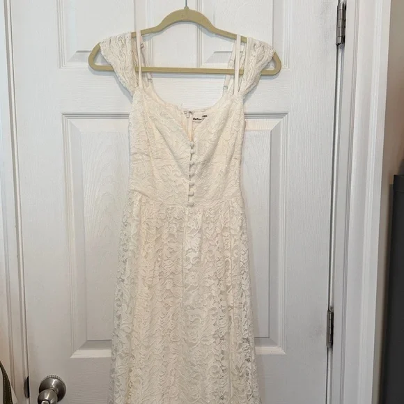 Reformation White Lace Negroni Bridal Maxi Dress Off White Size 2 - Picture 4 of 15